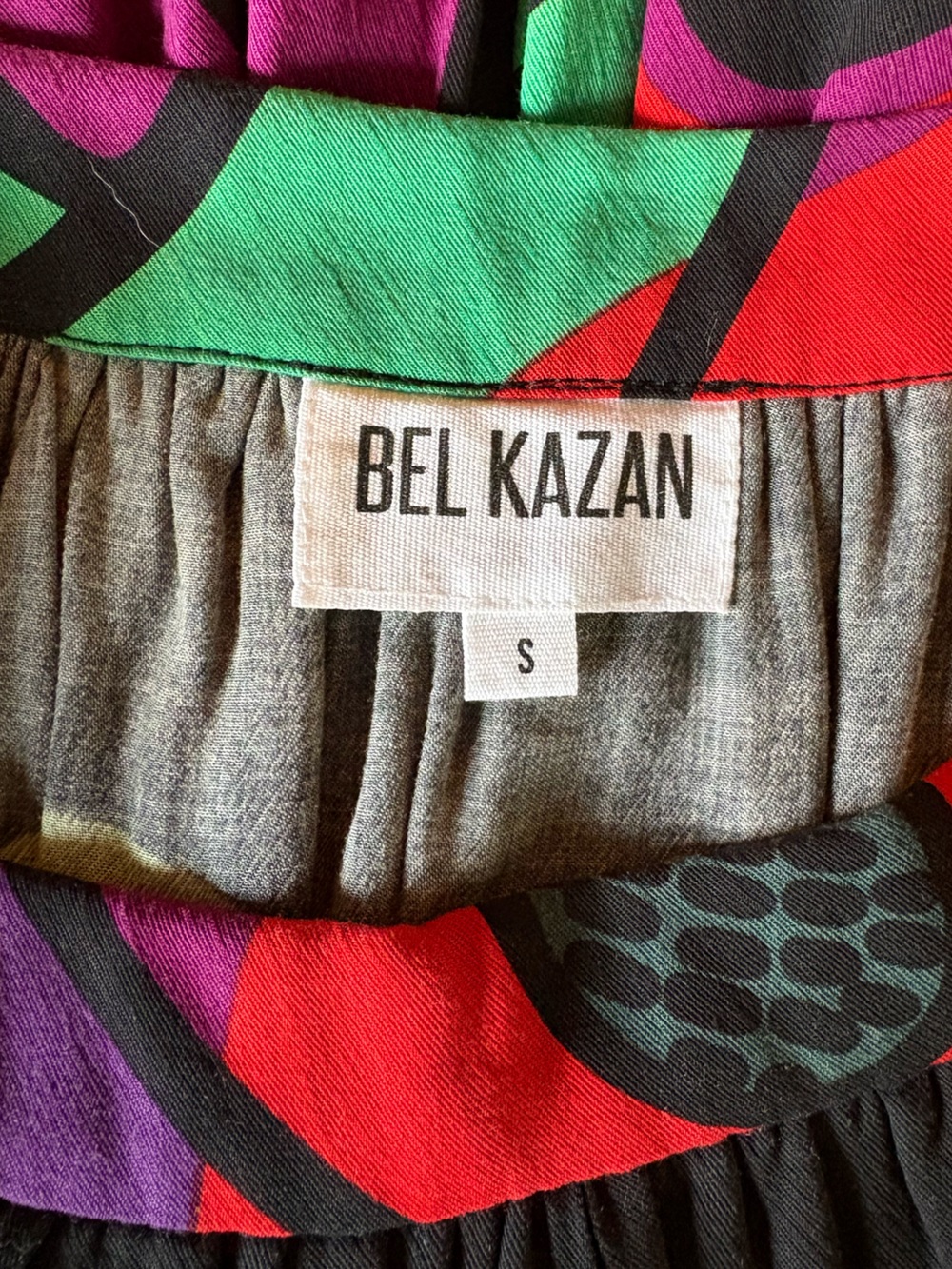 Bel Kazan Colorblock Print Maxi Skirt Small